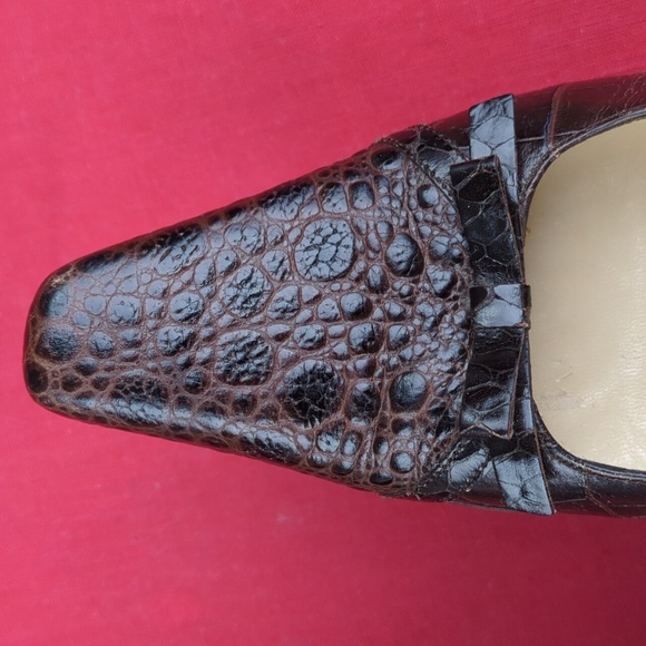 Isaac Mizrahi Crocodile Pattern Leather Pumps, Made In Italy, Vintage? - Picture 9 of 16